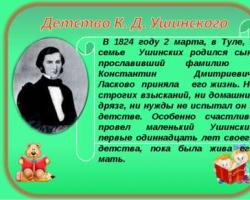 Si Konstantin Dmitrievich Ushinsky, ang nagtatag ng siyentipikong pedagogy, ang pagtatanghal ay inihanda ng isang mag-aaral